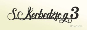 Adreso lentelė – elegantiškas kursyvinis šriftas