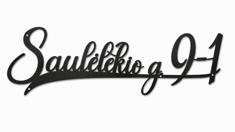 Adreso lentelė – elegantiškas kursyvas