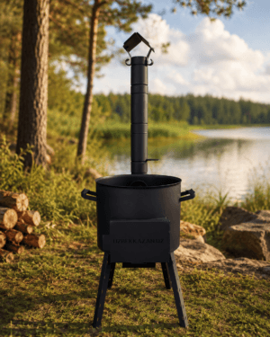Kazano krosnelė su kaminu 12–16 l kazanui