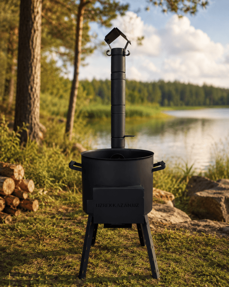Kazano krosnelė su kaminu 12–16 l kazanui